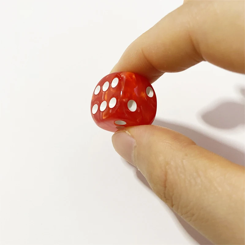 10pcs/set 16mm Pearl Pattern Round D6 Dice 6 Sided Point Dice Funny Game Accessory