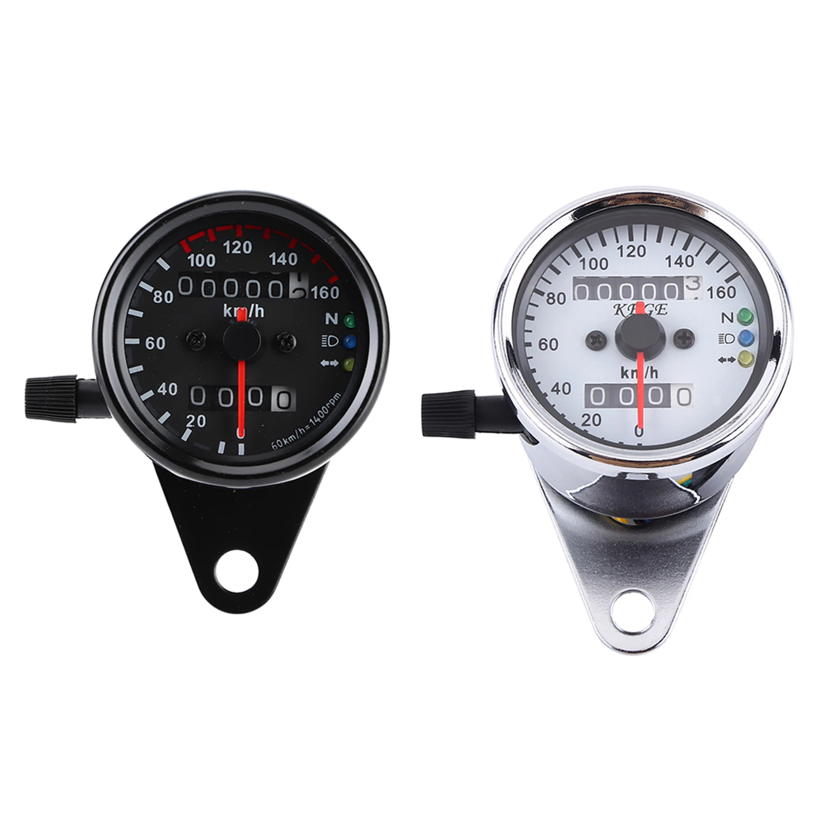 1pc Universal Motorcycle Odometer Speedometer Gauge Signal Dual Digital Display KM/H Universal Speedometer