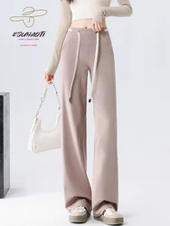 Shark Pants Women 2024 New High Waist Wide Leg Pants Loose Straight Korean Fashion Draping Drawstring Casual Women's  Trousers