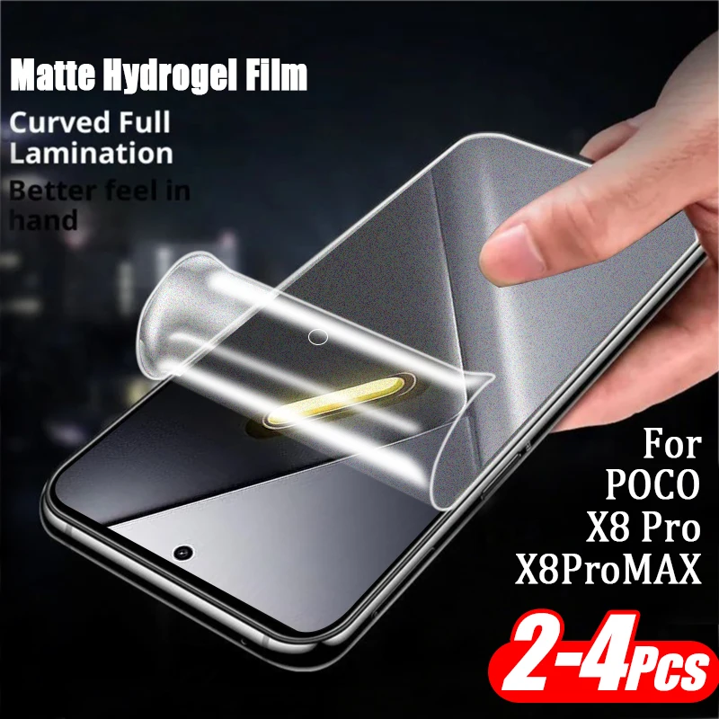 

2-4Pcs Anti Fingerprint Matte Hydrogel Film for Xiaomi Poco X8 Pro Max Frosted Screen Protector for Poco X8 Pro F8 Ultra Film