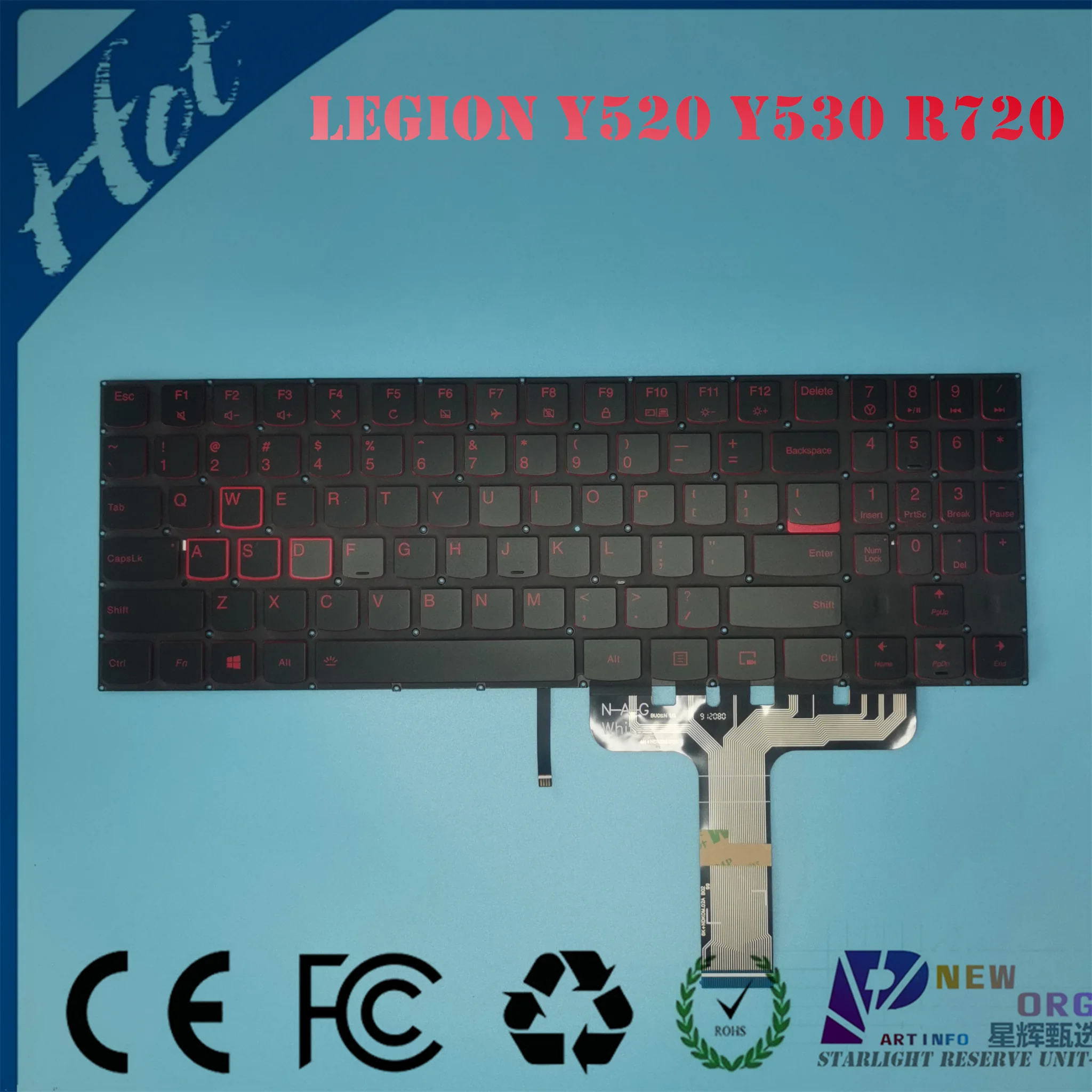 

US/UI UK/GB CF-E NE/ND LAPTOP Keyboard for Lenovo Legion Y520 Y520-15IKB Y720 Y720-15IKB Series RED SN20M27446