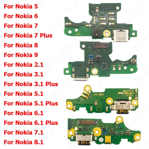 Charge Board For Nokia 8.1 7.1 6.1 X6 5.1 X5 3.1 2.1 9 SuperView 8 7 Plus 6 5 Charging Port Plate Ribbon Socket Usb Connector