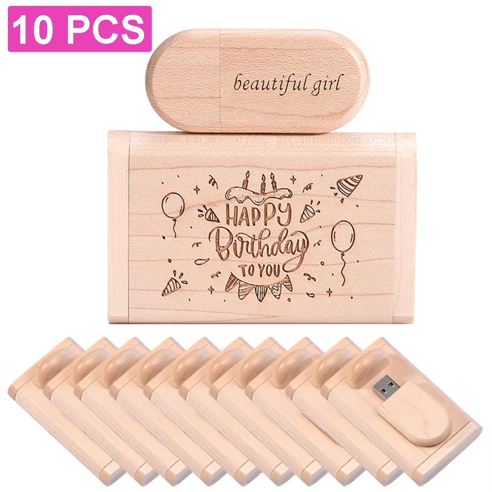 10 قطعة/الوحدة التصوير استوديو محرك فلاش USB 128 جيجابايت شحن شعار مخصص الذاكرة عصا 64B القيقب الخشب القلم محرك 32 جيجابايت هدية الزفاف