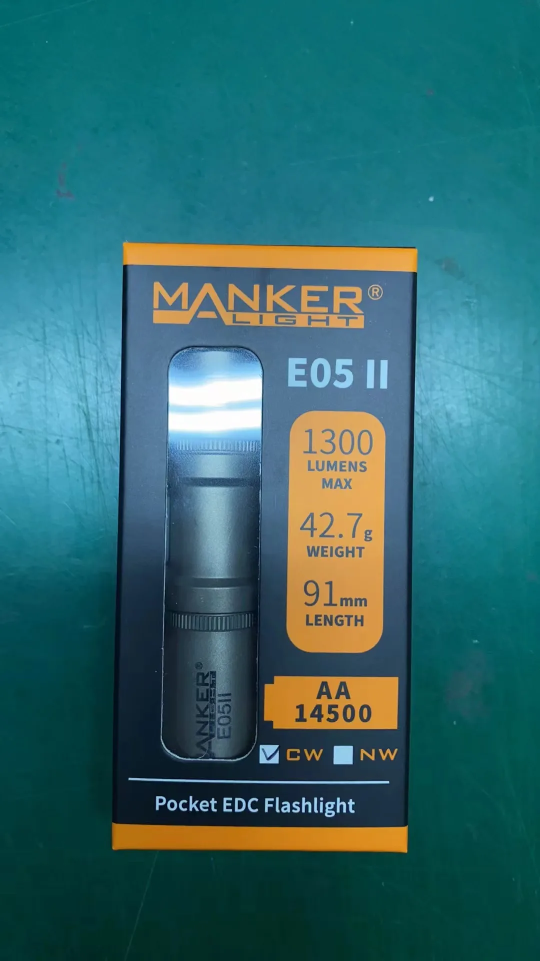 Mankerlight E05 II Titanium Alloy MAX 1300 Lumen/800 Lumen AA 14500 Mini EDC Flashlight,6500k/4000k LED Pocket Torch