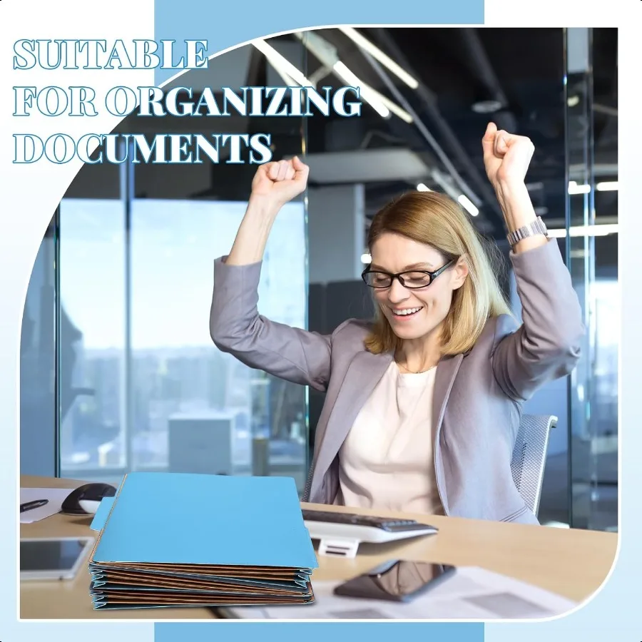 12 قطعة من مجلدات تصنيف Prboard مع 3 فواصل جيب 2 بوصة توسيع شديدة التحمل 2 شوكات قفل مجلد ملفات الموظف f