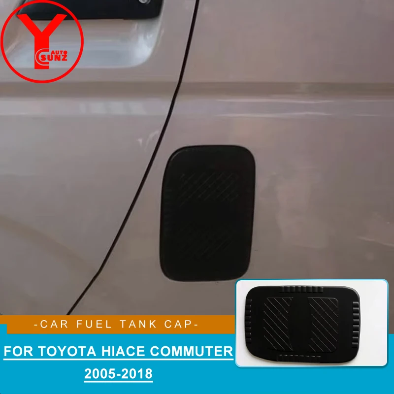 

YCSUNZ abs black fuel tank cover stickers gas parts accessories for Toyota Hiace Commuter 2005-2018 2008 2009 2010 2012 2014