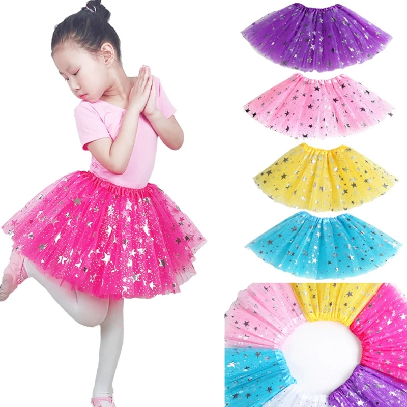 

Children Kids Girls Ballet Skirts Elastic Mesh Dress Gymnastics Dancing Skirt Princess Pettiskirts Dance Tutus