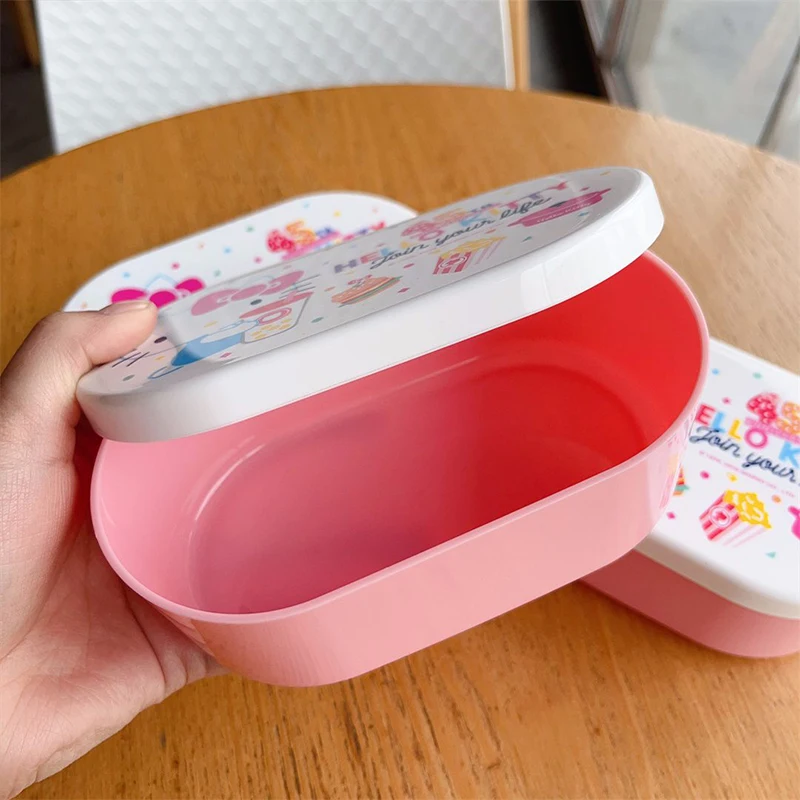 Hello Kitty Y2K Scatola di immagazzinaggio Sanrio Kawaii Anime Stampa Lunch Box Ragazza Cuore Dolce e carino Latte in polvere Divisore Scatola Desktop Regalo per bambini