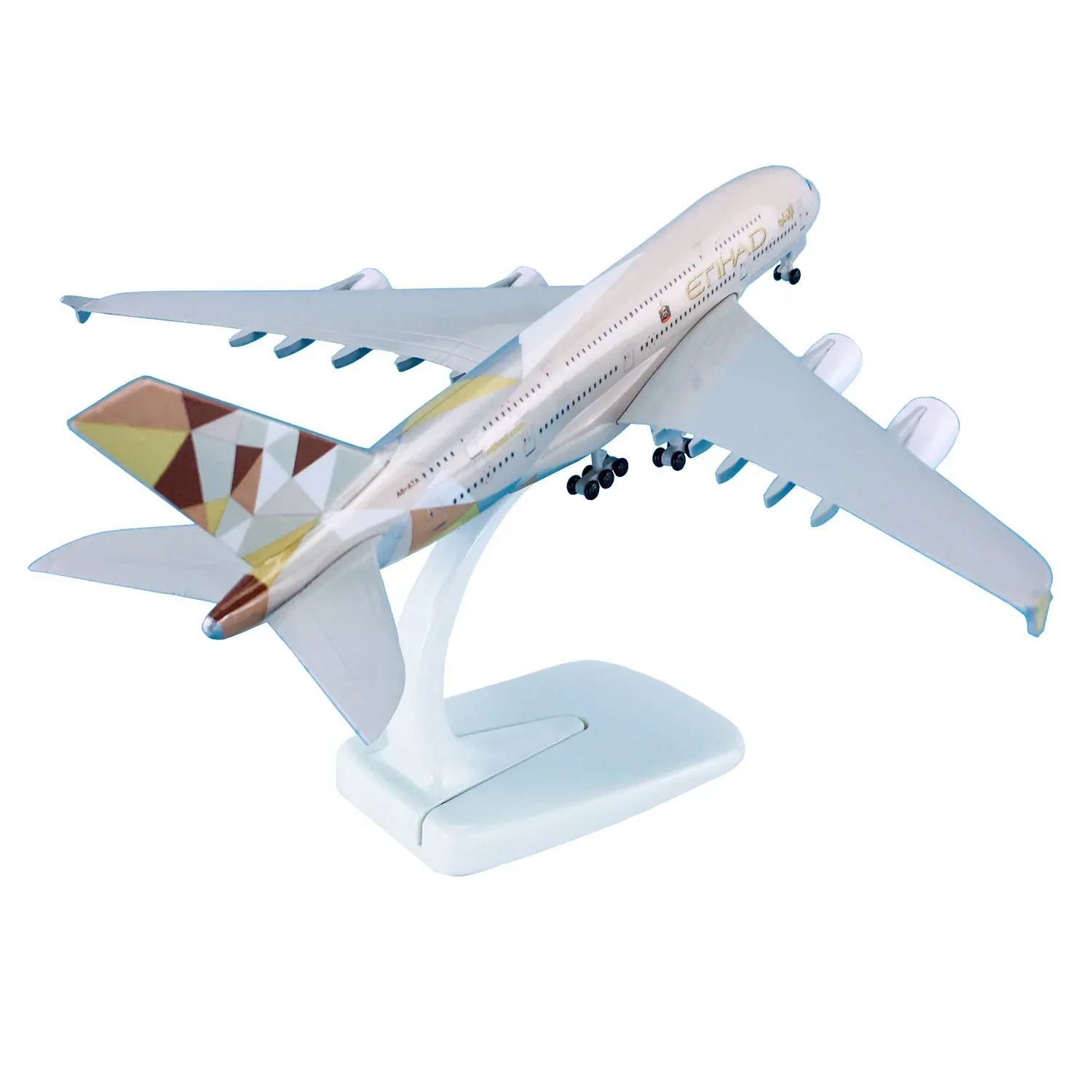 Materiale alleato in zinco 1:400 18.7cm con ruote aereo aereo Airbus A380 modello di aereo Etihad