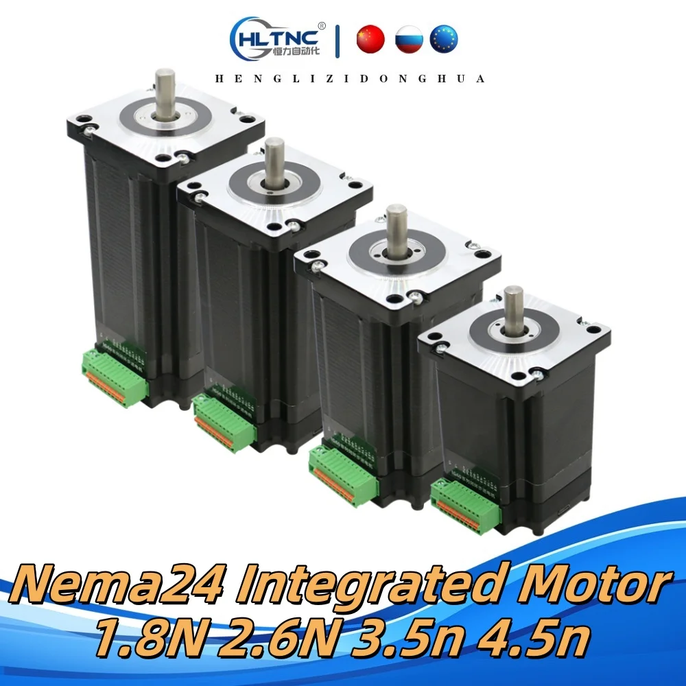 

HLTNC Nema24 60 Closed Loop Integrated Motor 1.8N 2.6N 3.5N 4.5Nm Diameter 8mm IG Hybrid Integrated Servo Motor TTL CNC Machine