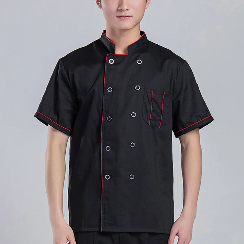 Mannen Vrouwen Restaurant Keuken Chef Uniform Korte Mouwen Chef-Kok Jas Werken Kleding Kantine Cake Winkel Cafe Shirt Koken Kostuum