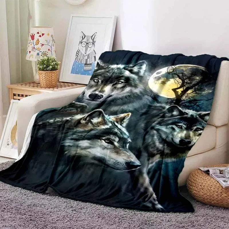 

Wolf 3D Print Blanket Sofa Blankets for Beds Super Soft Warm Blanket Cover Flannel Throw Blanket Flannel Blanket Birthday Gift