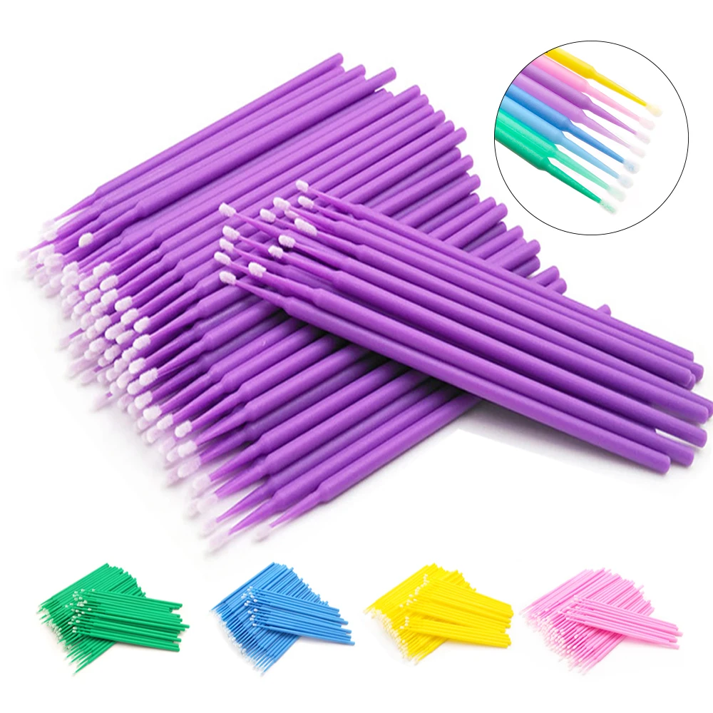 YSDO Nano Wattenstaafje 100 stks Micro Wimperborstels Individuele Lash Verwijderen Wattenstaafje Make-Up Borstel schoonheidsverzorging Tool Cosmetica
