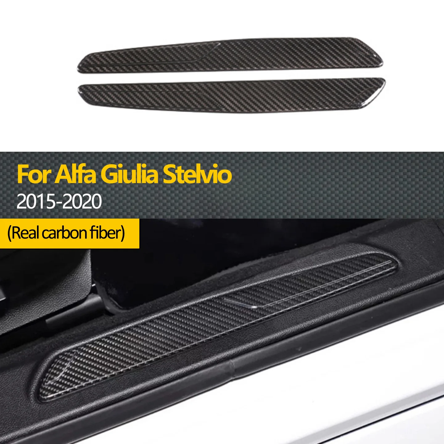 

Applicable to 2015-2020 Alfa Giulia carbon fiber interior welcome pedal built-in door sill trim protective strip