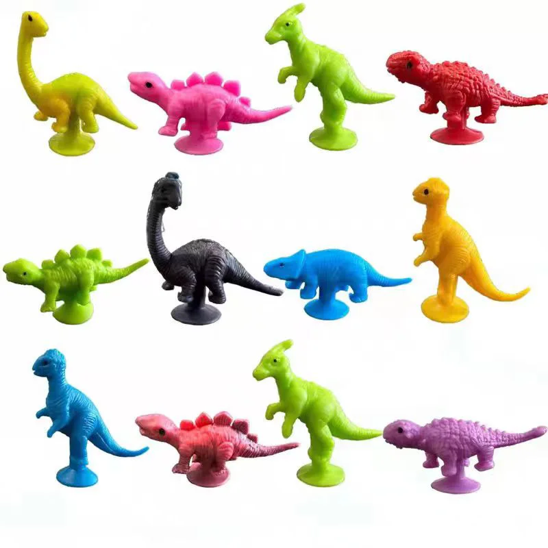 36-12PCS Suction Cup Dinosaur Toys Sensory Fidget Airplane Car Window Travel Road Trip Fun Anxiety ADHD Stress Reliever Gifts