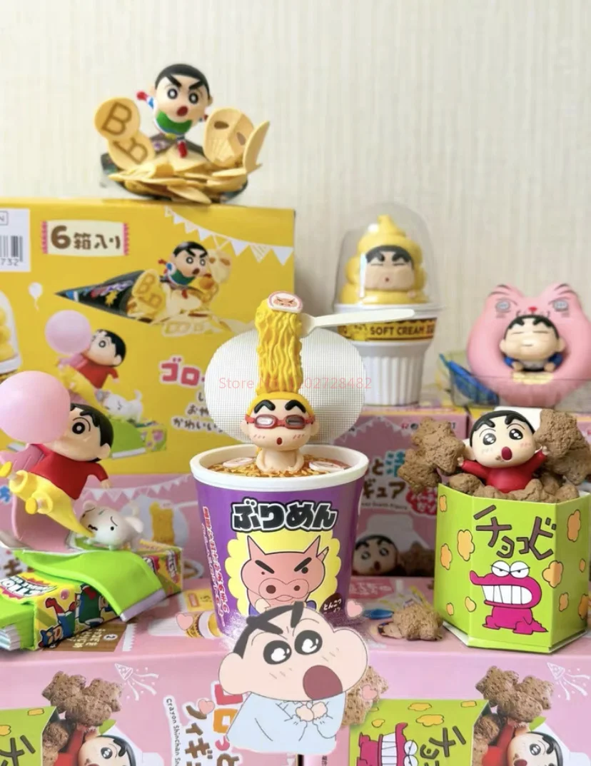 

New Genuine Re-Ment Crayon Shinchan Snack Party Figure Play House Blind Box Ornament Collectible Model Birthday Christmas Gifts