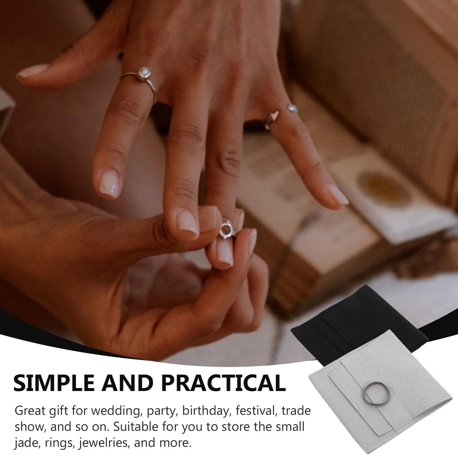 

2Pcs Jewelry Protection Pouches Durable Premium Flannelette Bags for Rings Jade Necklace Gift Wrapping Storage Pouch