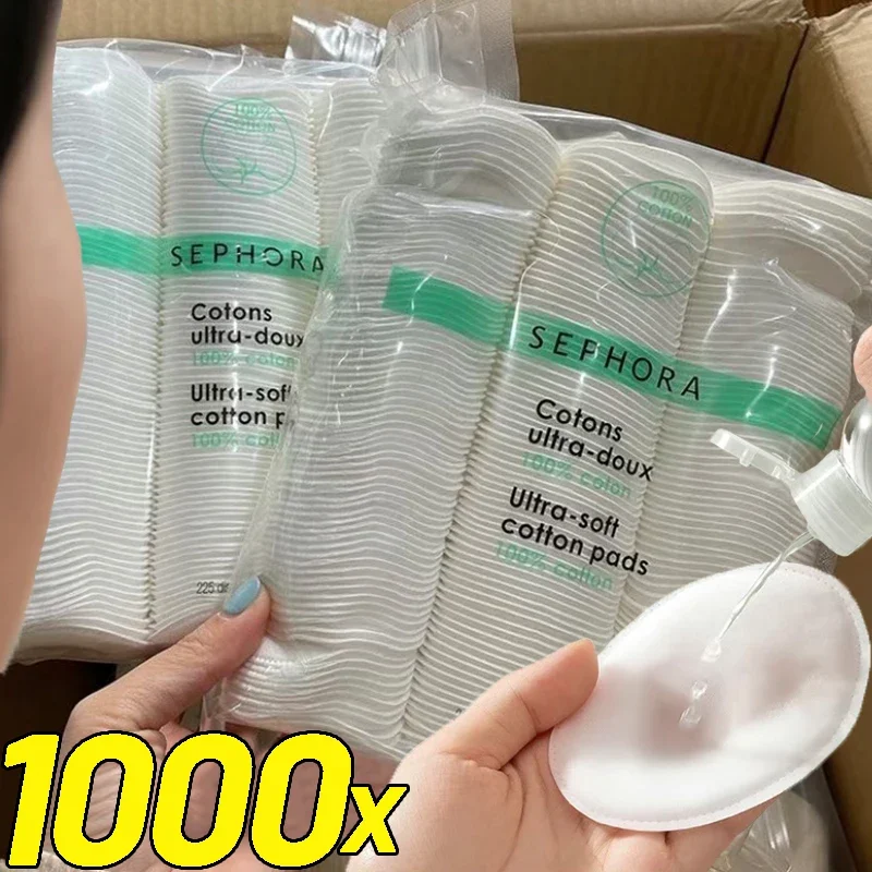 Almohadillas desmaquillantes desechables, suaves, transpirables, borde redondo, limpieza diaria de la cara, almohadillas de algodón, cuidado de la piel suave, toallita de limpieza Facial