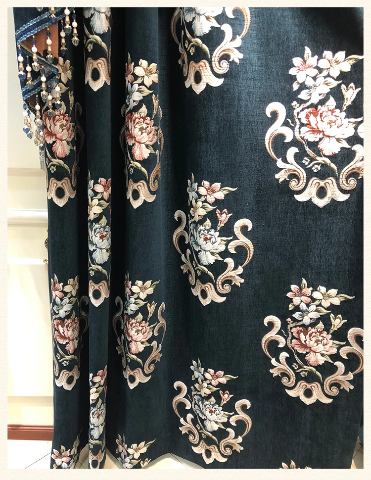 النمط الأوروبي الستائر الفاخرة الشنيل الراقية فيلا الستائر لغرفة المعيشة غرفة الطعام غرفة نوم الستارة التعتيم حجم مخصص