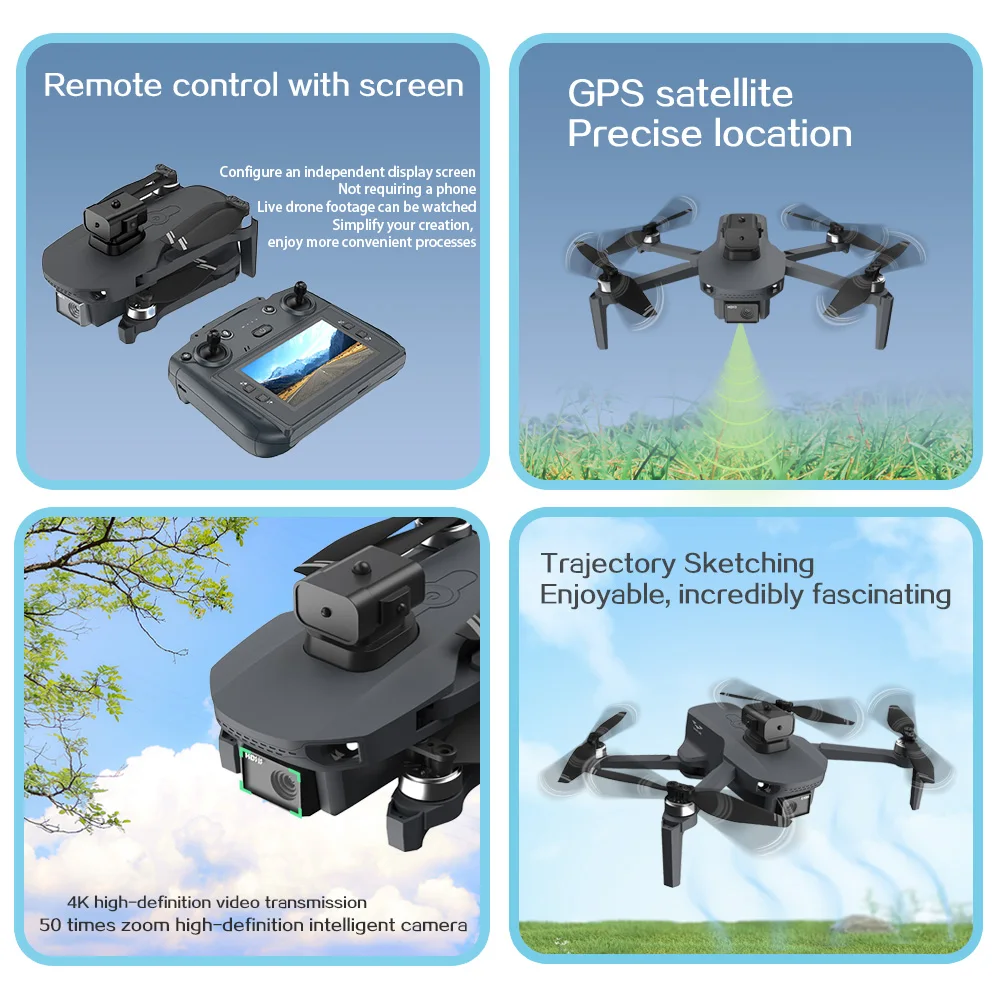 W7MAX drone screen control 5G GPS drone