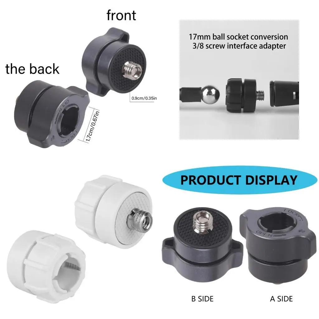 

Y1UB 3/8inch Screw to 17mm Balls Mount Adapter for Camera Tripod Holder