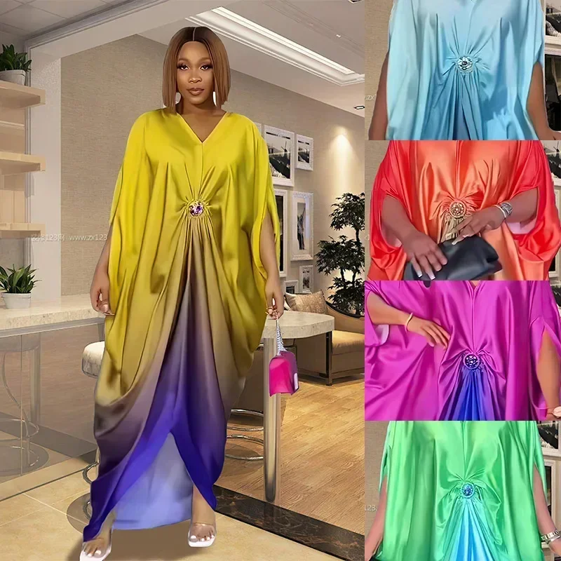 2024 فساتين أفريقية للنساء فساتين راقية إسلامية تقليدية قفطان فساتين حفلات الزفاف بوبو رداء حجم كبير فساتين وتتسابق