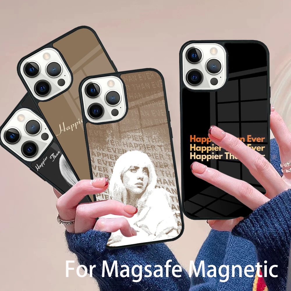 

Happier Than Ever Phone Case Magesafe Magnetic Wireless Charge Cover For IPhone 16 11 12 13 14 15 Pro Max Plus Mini