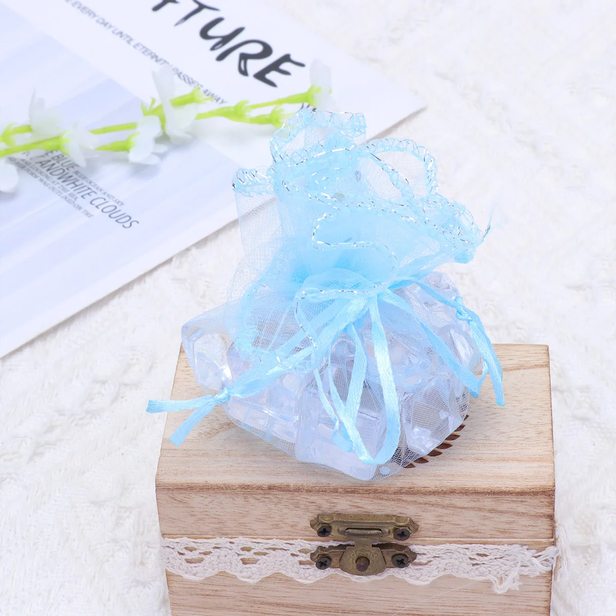 

Sequin Disc Yarn Bag Pouches for Packaging Organza Drawstring Festival Candy Bags