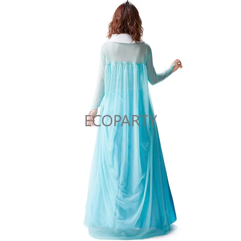 فيلم ملكة الثلج للهالوين الكبار شخصية كرتونية زي أداء آنا تأثيري ماكياج الرقص الأميرة عائشة فستان كبير