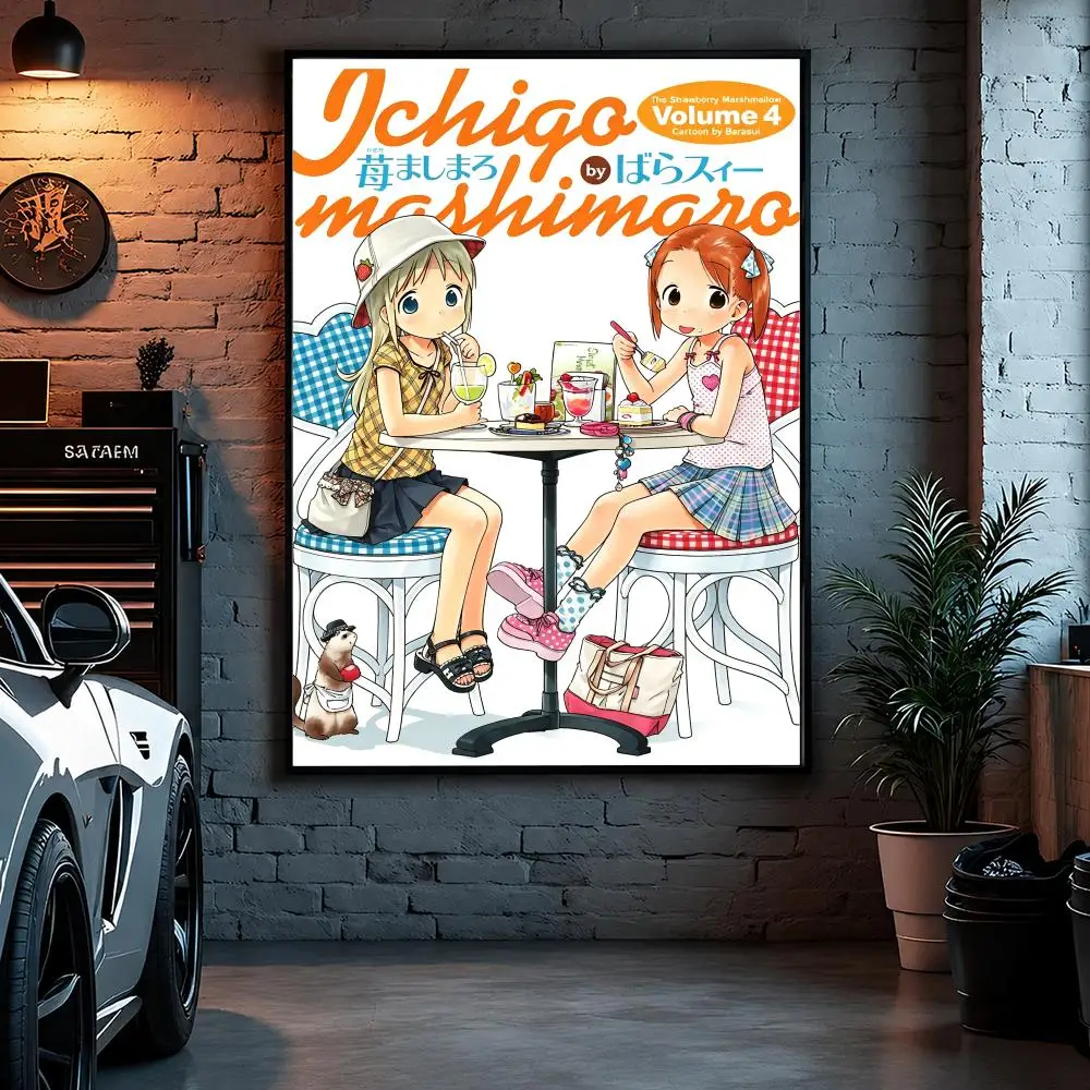 Anime Cute I-Ichigo Mashimaro Poster Self Adhesive Art Poster Bedroom Dorm Gaming Room Decor Gift