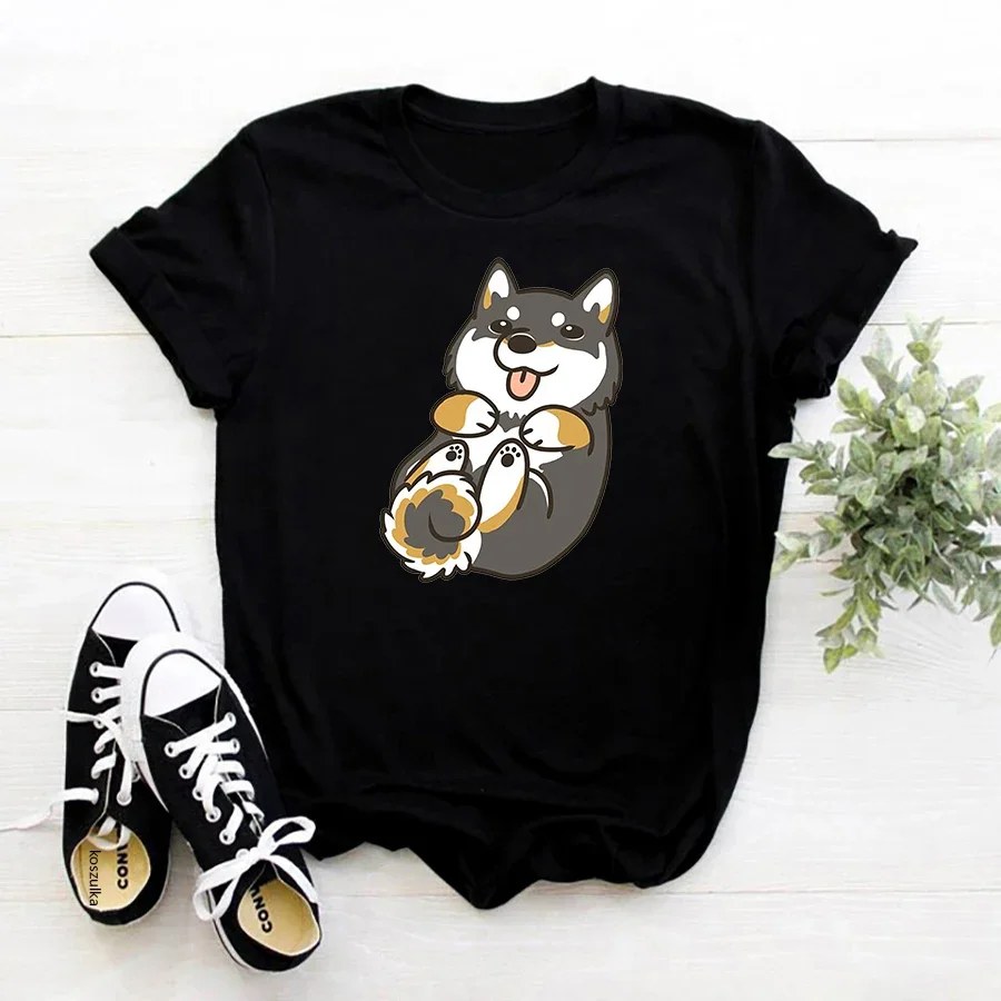 Shiba Inu T-Shirt Summer Women Printed Anime Tshirts Streetwear Aesthetic Harajuku Kawaii Hip Hop Casual Female Tee Shirt