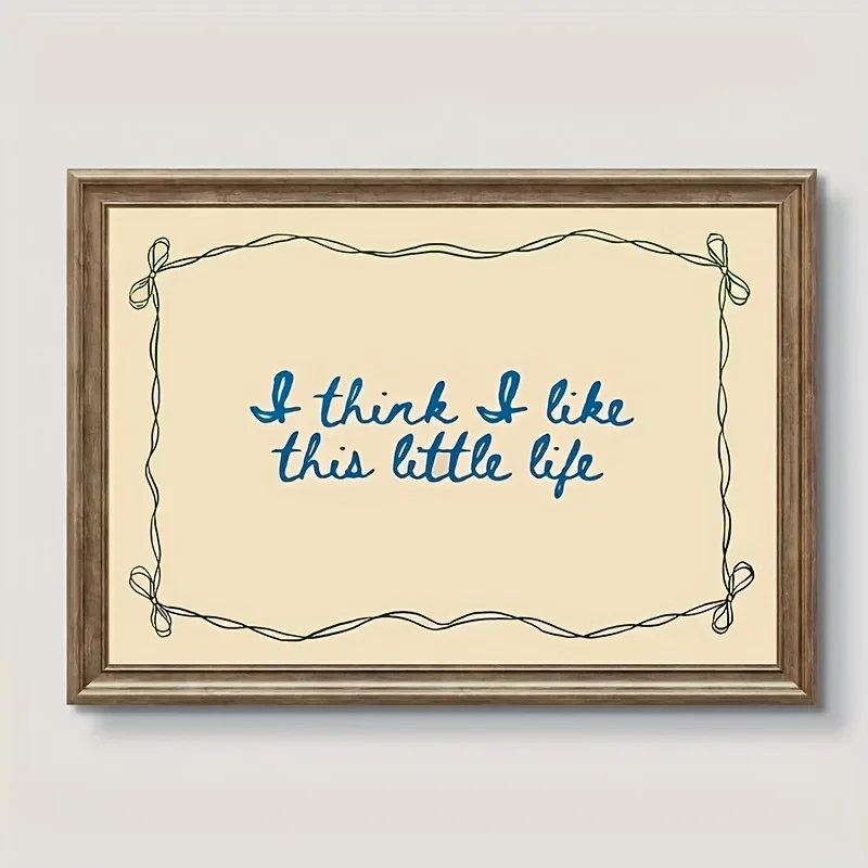 [2D Flat] A Frameless Canvas Poster Featuring Modern Art. I Think I Adore This Little Life, a Bow Art Print, Wall Art Canvas