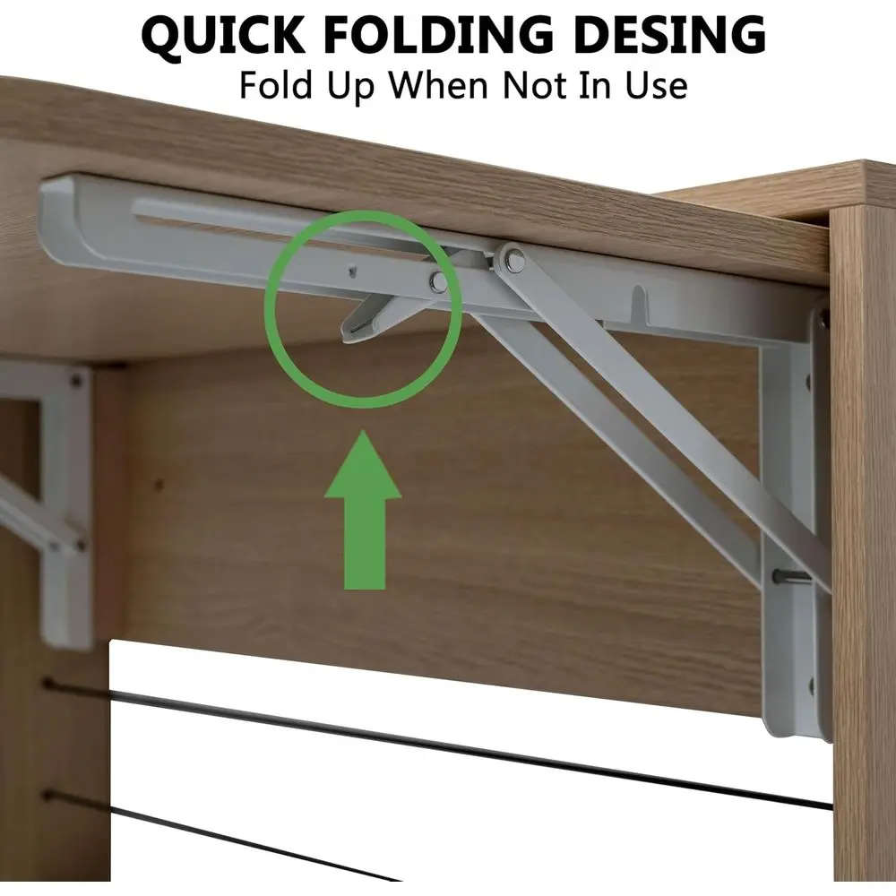 مكتب قابل للطي مثبت على الحائط، طاولة مكتب منزلية خشبية موفرة للمساحة للمطبخ والغسيل (24.8 × 16.3 بوصة)