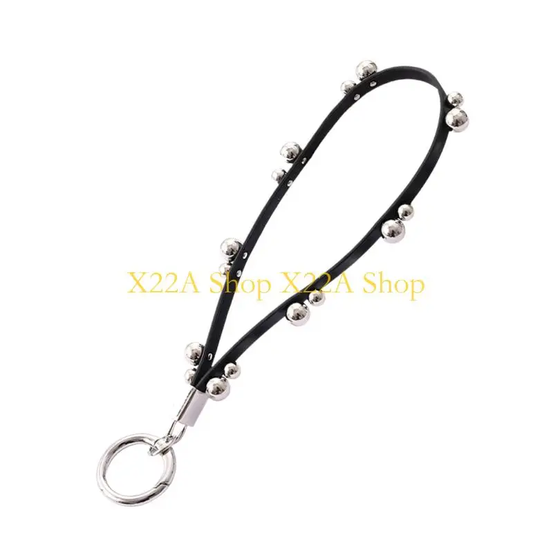 Unique Versatile Leather Keychain With Punk Studs For Phone Bag And Keys 17cm/18cm Length Organiser Pendant