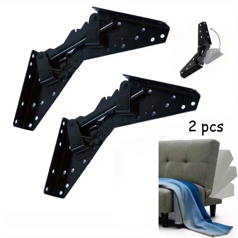 2pcs Hardware Adjustable Furniture Lift up Hinge Folding Bed Lazy Sofa Joint 3-Position Angle Mechanism Support Self-lock Hinge