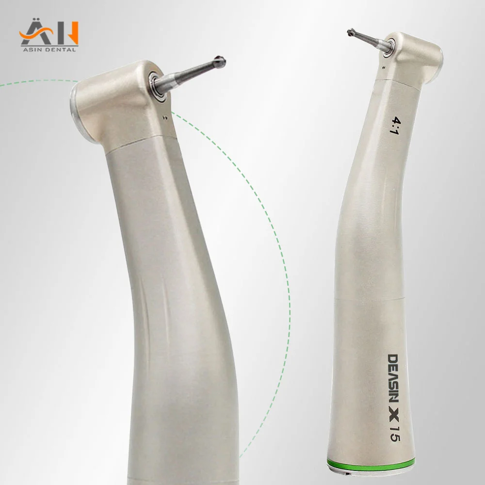 Dental Green Ring 4:1 without LED Contra Angle Low Speed Handpiece Endodontics Handpiece for Dentistry Electric Micromotor