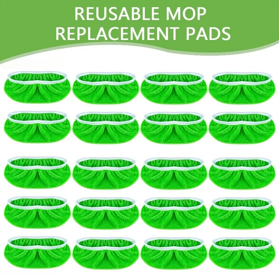 

20-компонентная зеленая тряпка для швабры, подходит для деревянных полов, плитки, столешниц, мягкого материала, незаменимого для уборки дома