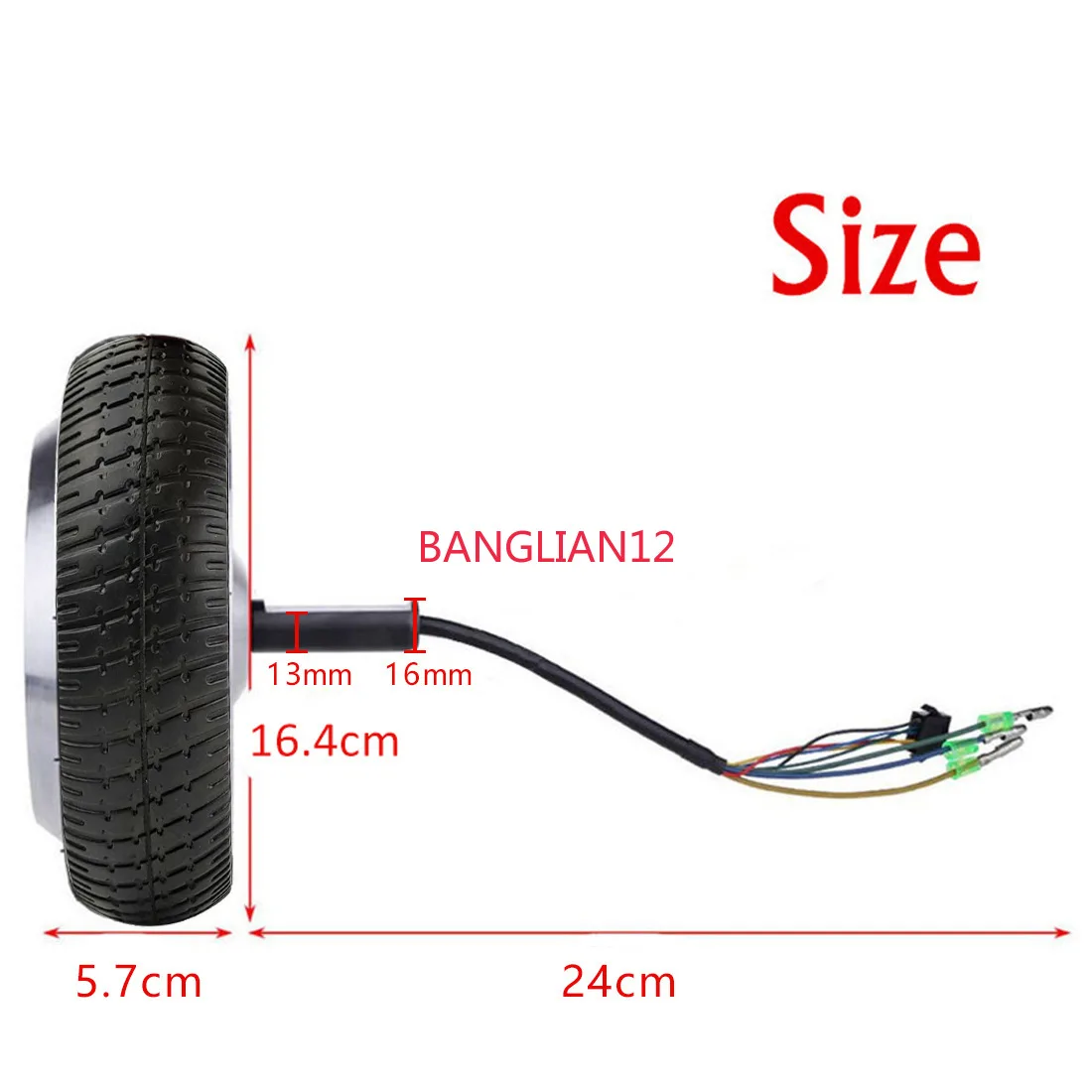 6.5-inch balance scooter motor, 18*2.4 magnet aluminum shell motor, solid tire, 36V350W
