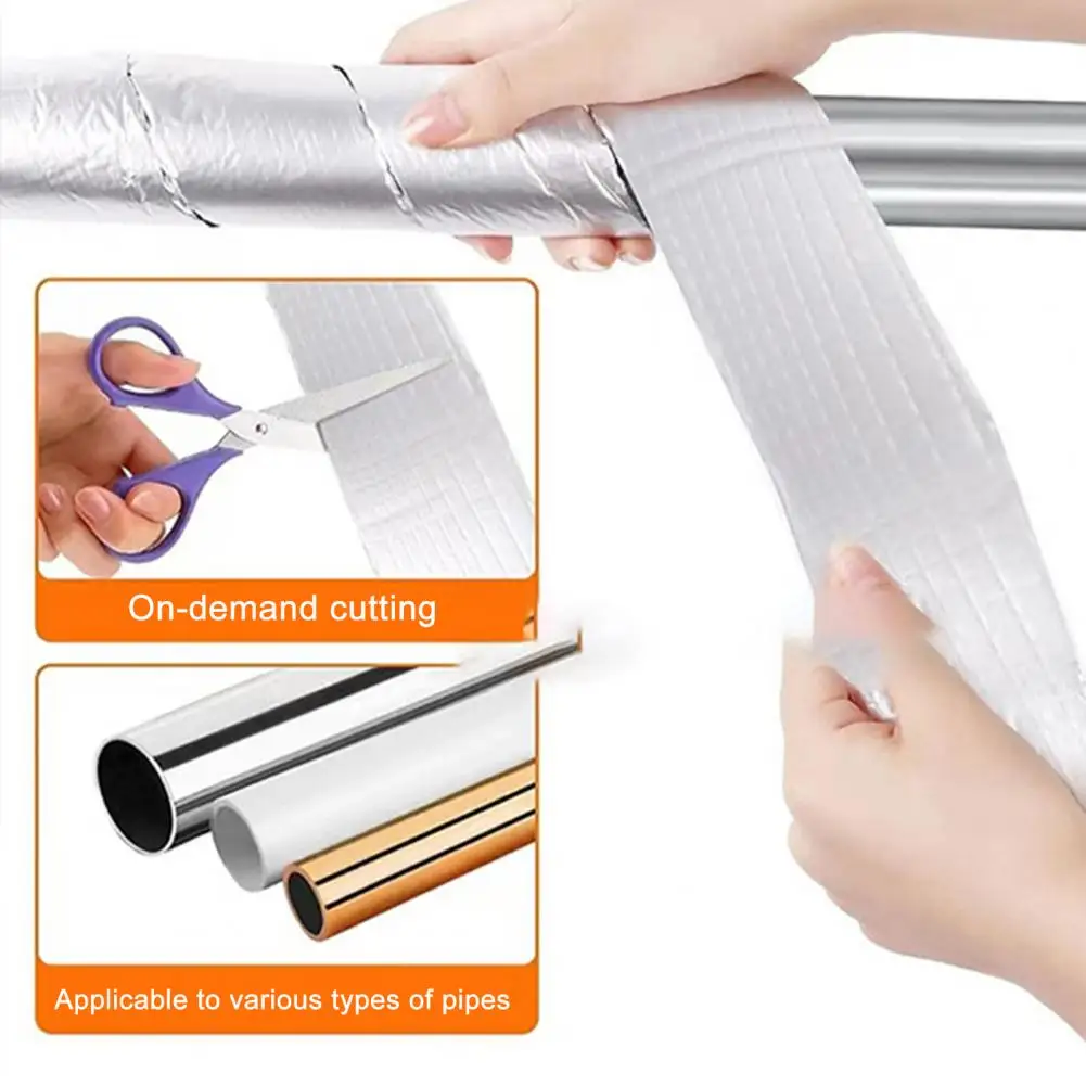 Pipe Insulation Wrap Aluminum Foil Pipe Insulation Tape Outdoor Pipe Protector Wrap for Water Pipes Winter Freeze Protection