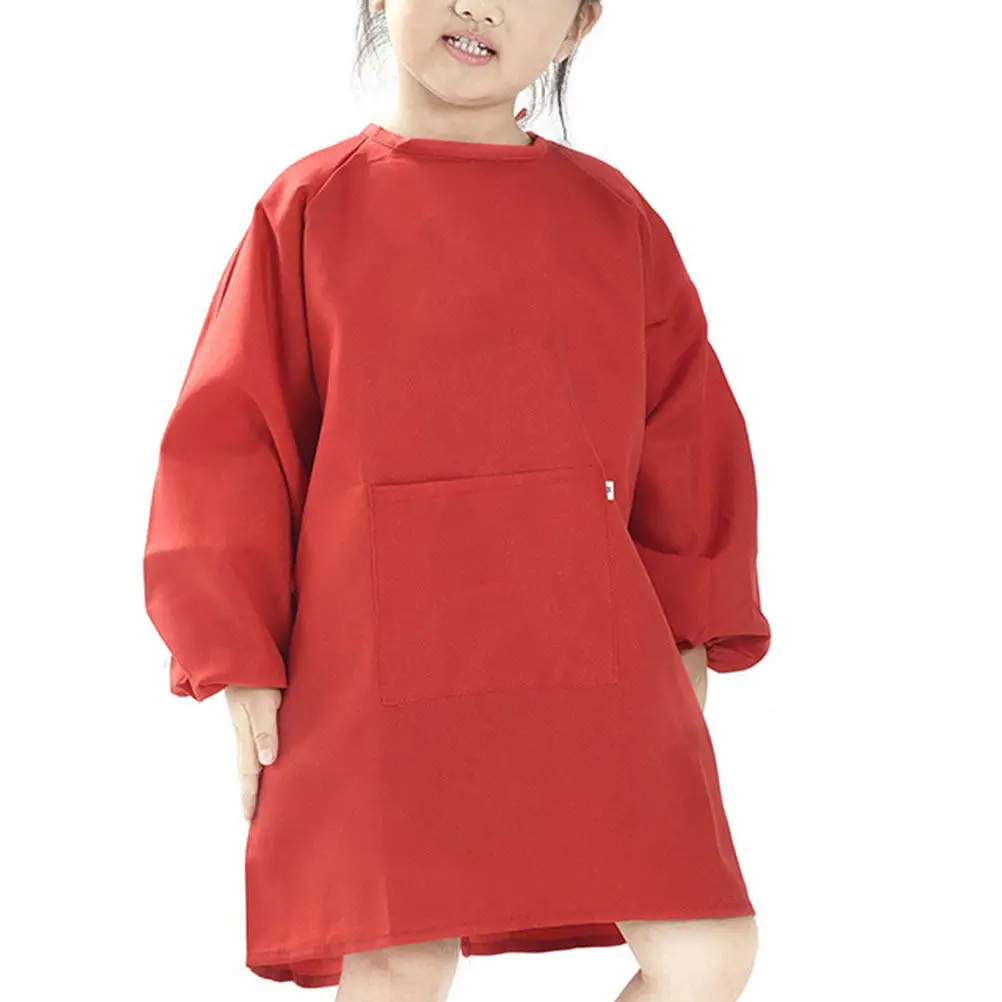 

Детский фартук для рисования с длинными рукавами, защитный халат для акварели, многоразовый, быстросохнущий, красный, XXL, 1 шт.