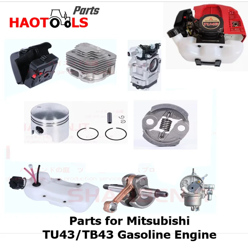 Part for TU43/TB43 Gasoline Engine, Carburetor, Air Filter, Clutch, Cylinder, Flywheel, Piston, Crankshaft, Cam, Arm