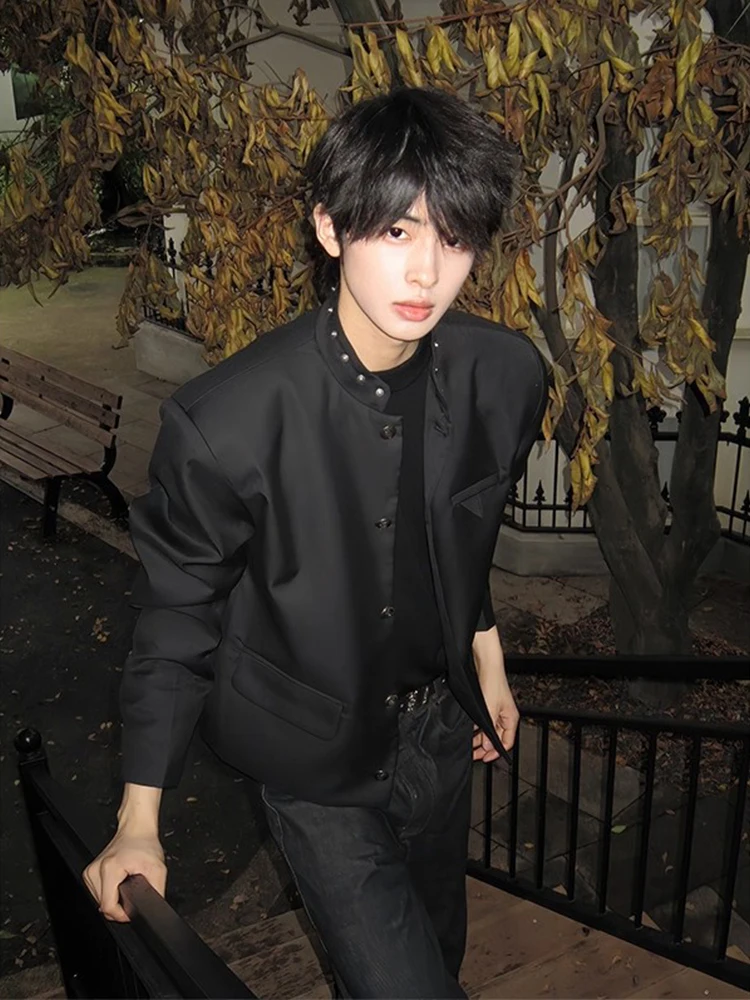 

Bla ort Воротник-стойка Мягкий костюм-джер для мужчин Осенний сли Высококачественная модель Повседневная одежда Полиэфирное волокно