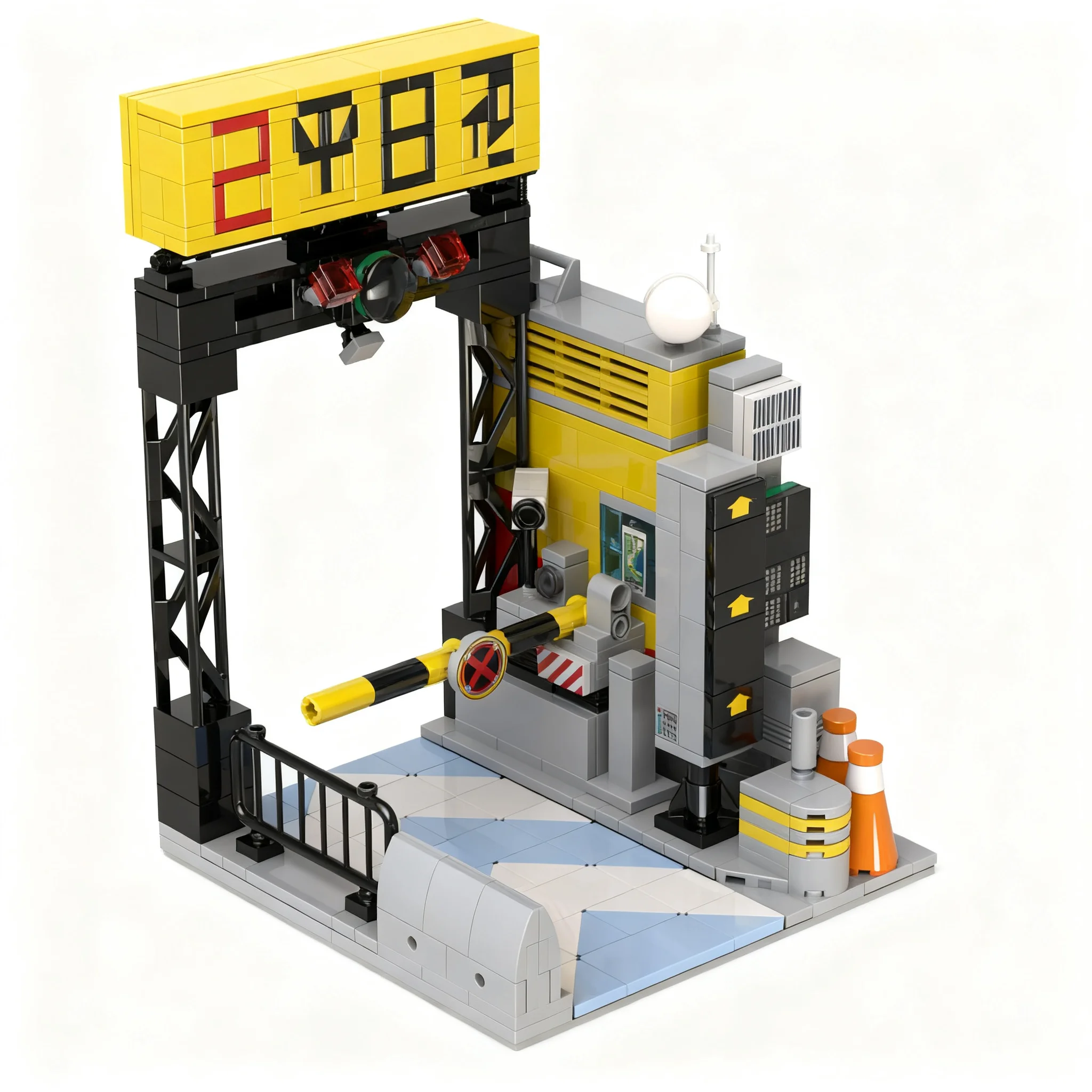 623pcs MOC Japanese Expressway Toll Gate City Model Building Blocks Architecture Toys Christmas Gift Creative DIY Brick Craft