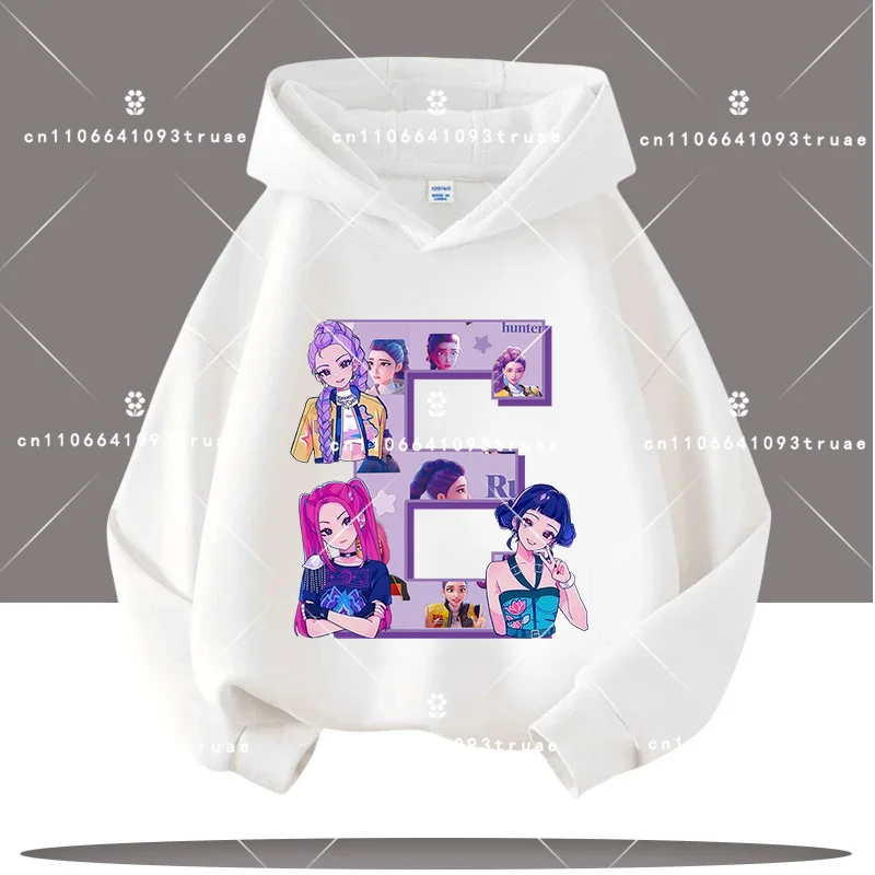 K-pop شيطان الصيادين رسالة A-Z 3-12 سنة الأطفال مقنعين البلوز الفتيات قميص غير رسمي الأولاد تيشرت رياضي الكرتون طباعة