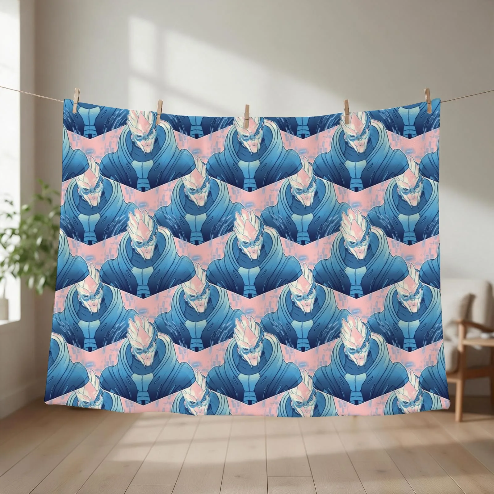 Garrus Vakarian Throw Blanket couch cozy soft plush fuzzy picnic outdoor blanket