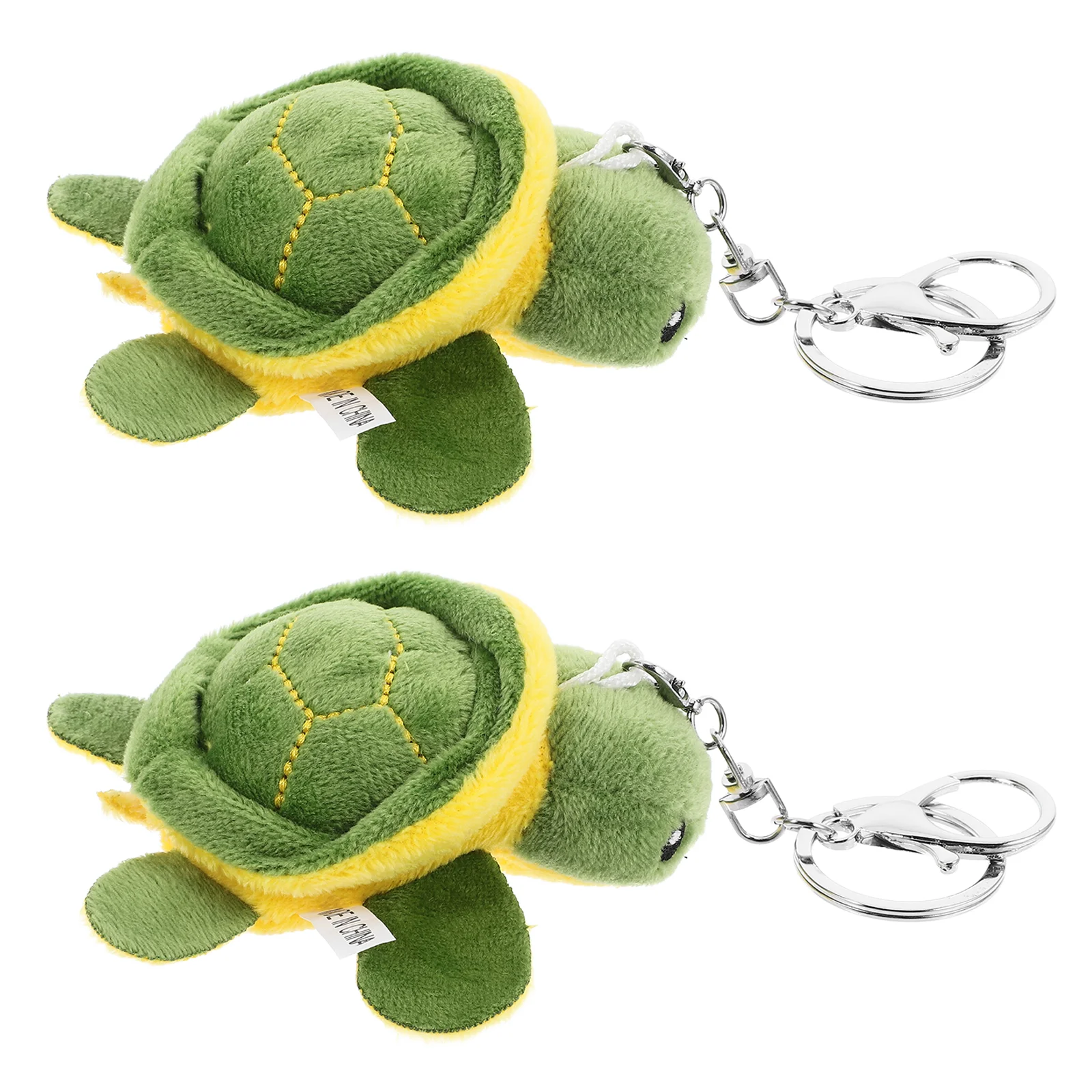 2 Pcs Turtle Keychain for Girls Plush Fluffy Backpack Hanging Ornament Cartoon Infant Toys Bag