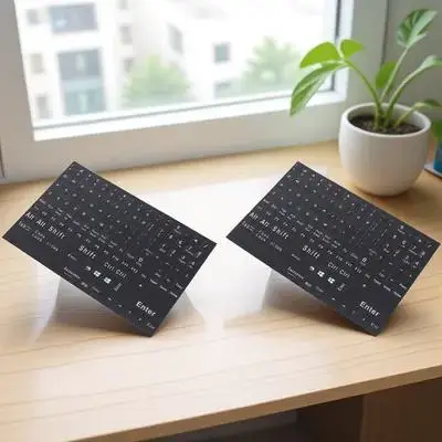 

2 Sheets Exquisite Workmanship Computer Laptop Keyboard Stickers Clear Letters Durable PVC Material No Residue After Removal