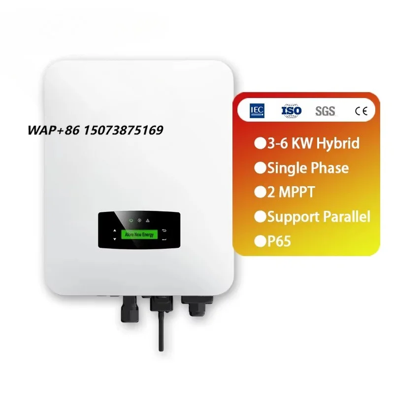 Afore Hot Sale Single Phase 5Kw 6KW 230VAC  Solar Power Hybrid Inverter with WiFi