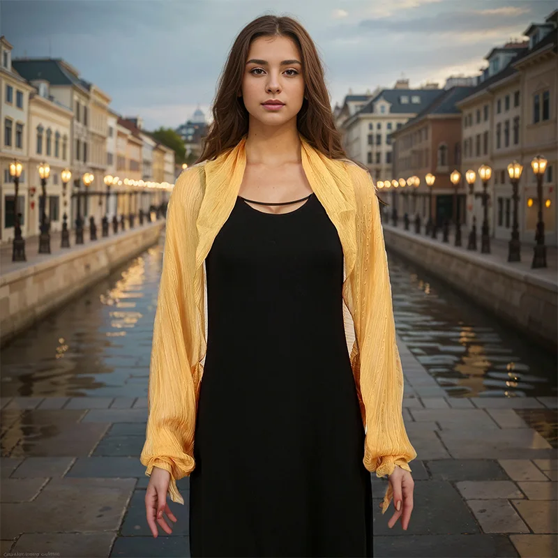 وشاح شال شيفون جديد بلون سادة واقي من الشمس لفصل الربيع والصيف والخريف، ثنائي الغرض متعدد الاستخدامات، واقي من الشمس للسفر