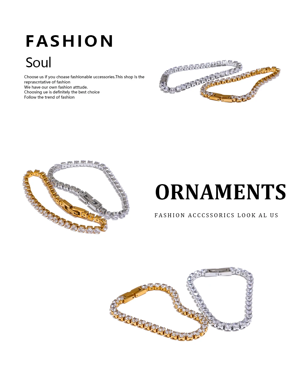 Yhpup 4mm hochwertige glänzende Zirkonia Kette Handgelenk Armband Armreif für Frauen Edelstahl exquisiten Premium-Schmuck neu – Detail 2